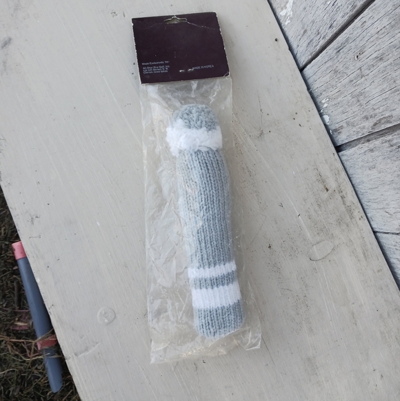 Vintage All Star Gray Knit Pom Pom Sock Golf Head Cover - Picture 2 of 6